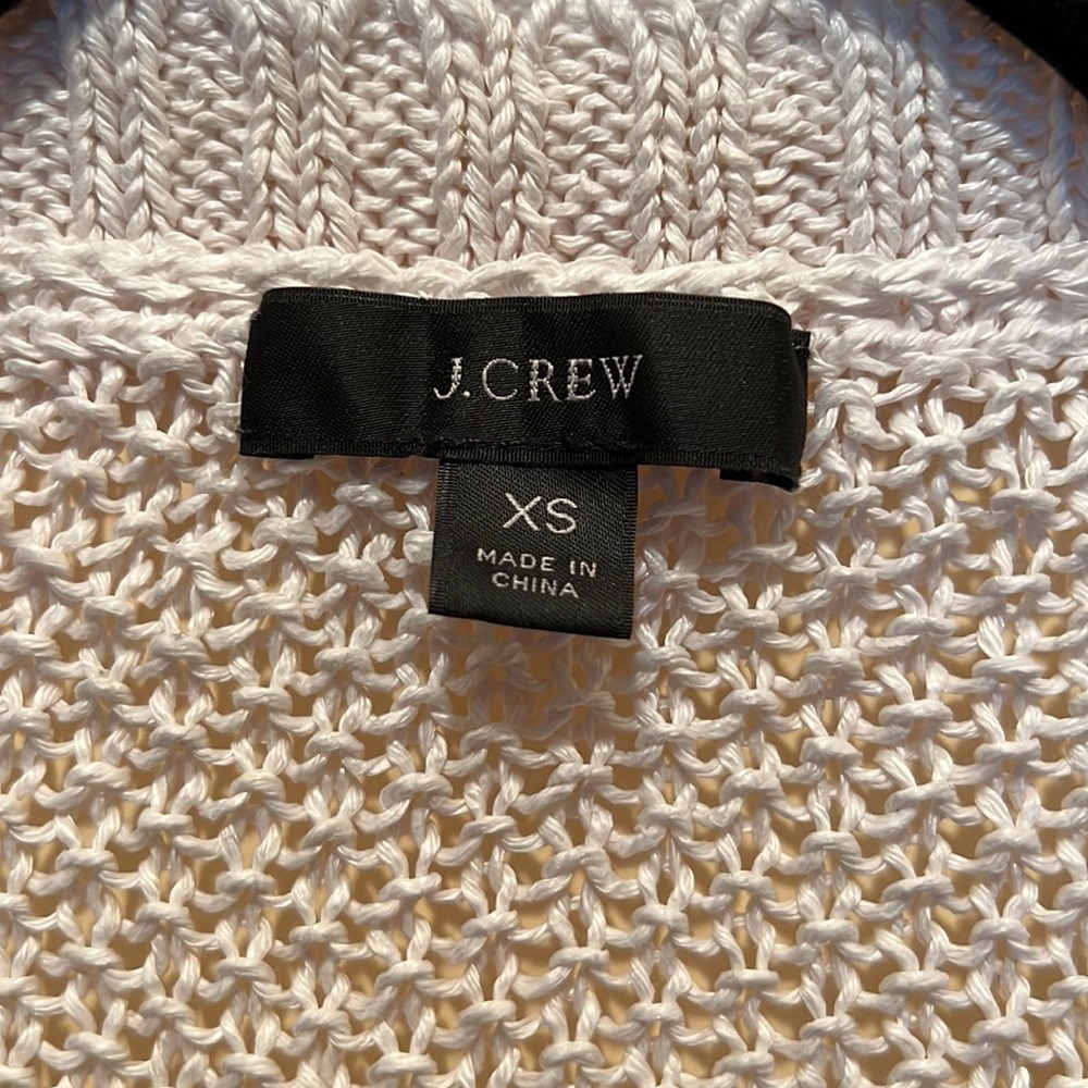 J.Crew - Linen Crochet Sweater - Off White - Size XS - Picture 3 of 4